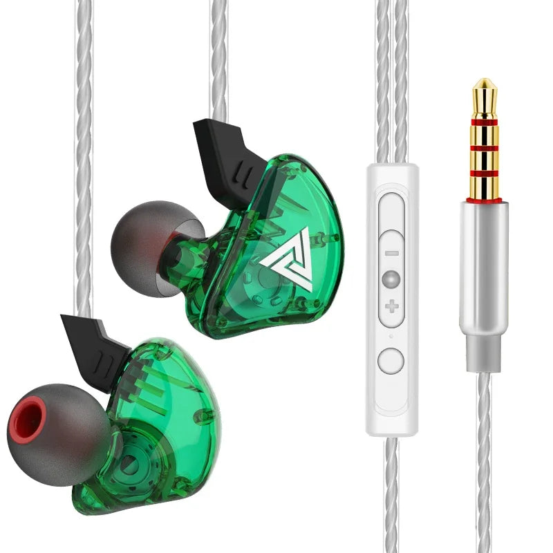 QKZ AK3 FiLe Wired Earphone with Microphone HiFi Music Monitor Bass Headphones Noise Cancelling Headset For Sport Gaming Earbuds