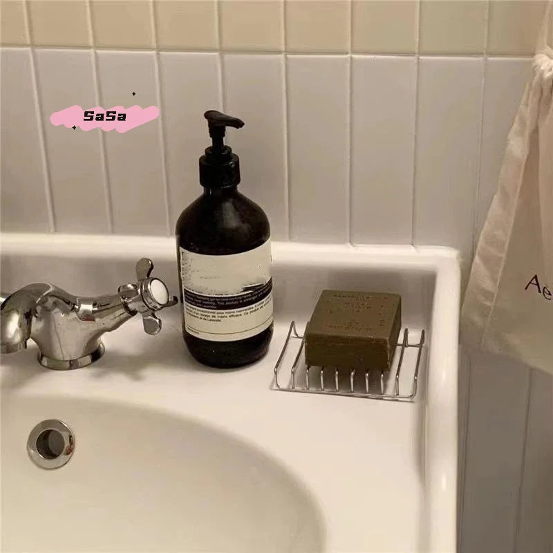 1Pc Stainless Steel Soap Dish Holder with Drain Tray - Bathroom Sink Organizer Kitchen Counter Storage Rack for Soap