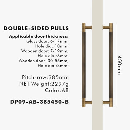 Nurlin Brass Door Double Single Sided Linear Striped Pull Bar Wood Gate Glass Door Shower Room Kitchen Appliance Matt Gold Black