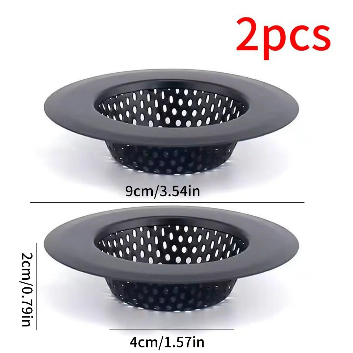 1/2 Pack of Black Matte Kitchen Sink Strainers, Available in 5.3cm / 2.08inch , 7cm / 2.87inch , 9cm / 3.54inch , 11.5cm / 4.52inch , 4 Different Sizes, Stainless Steel Sink Drain Strainer, Dishwasher Safe, Kitchen Sink Strai