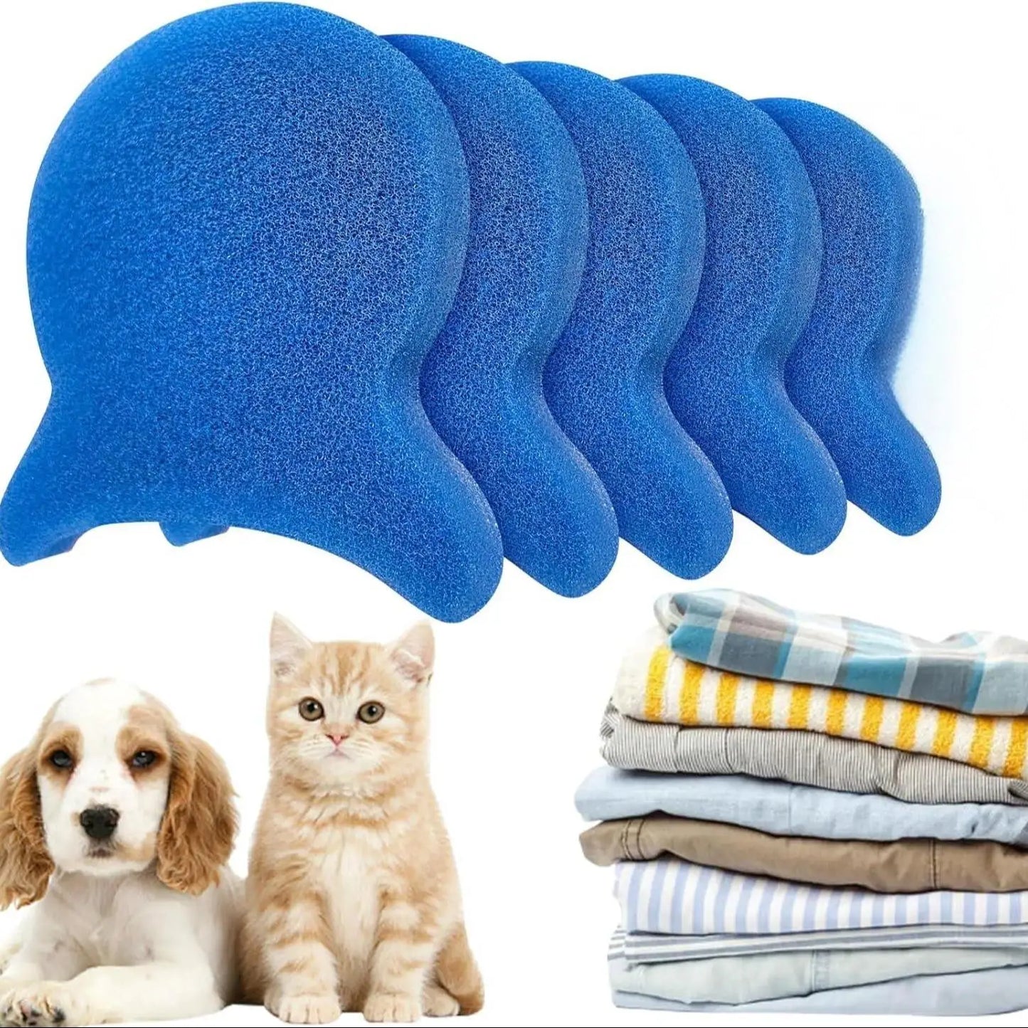 5pcs Pet Hair Remover for Laundry, Effectively Removes Fur, Lint & Dander, Reusable, Eco-Friendly Laundry Pet Hair Catcher