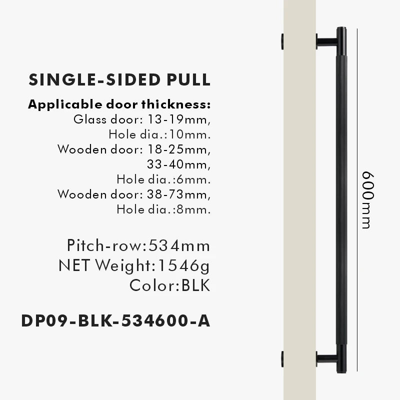 Nurlin Brass Door Double Single Sided Linear Striped Pull Bar Wood Gate Glass Door Shower Room Kitchen Appliance Matt Gold Black