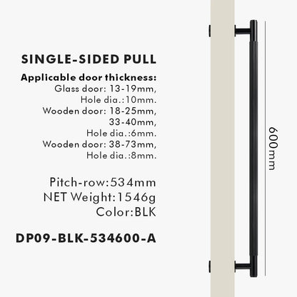 Nurlin Brass Door Double Single Sided Linear Striped Pull Bar Wood Gate Glass Door Shower Room Kitchen Appliance Matt Gold Black