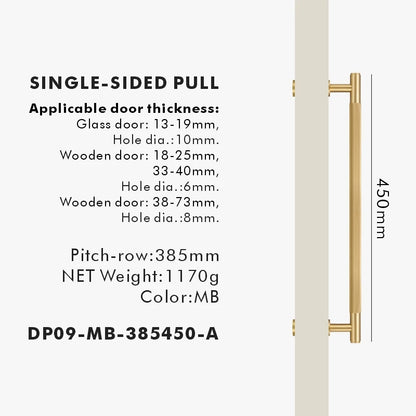 Nurlin Brass Door Double Single Sided Linear Striped Pull Bar Wood Gate Glass Door Shower Room Kitchen Appliance Matt Gold Black