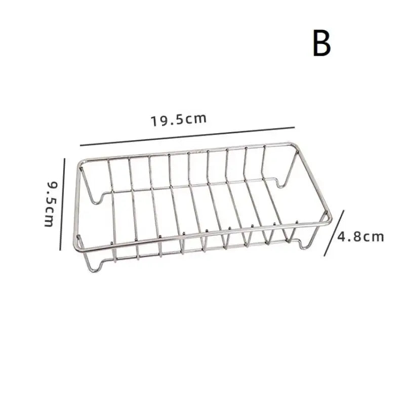 1Pc Stainless Steel Soap Dish Holder with Drain Tray - Bathroom Sink Organizer Kitchen Counter Storage Rack for Soap