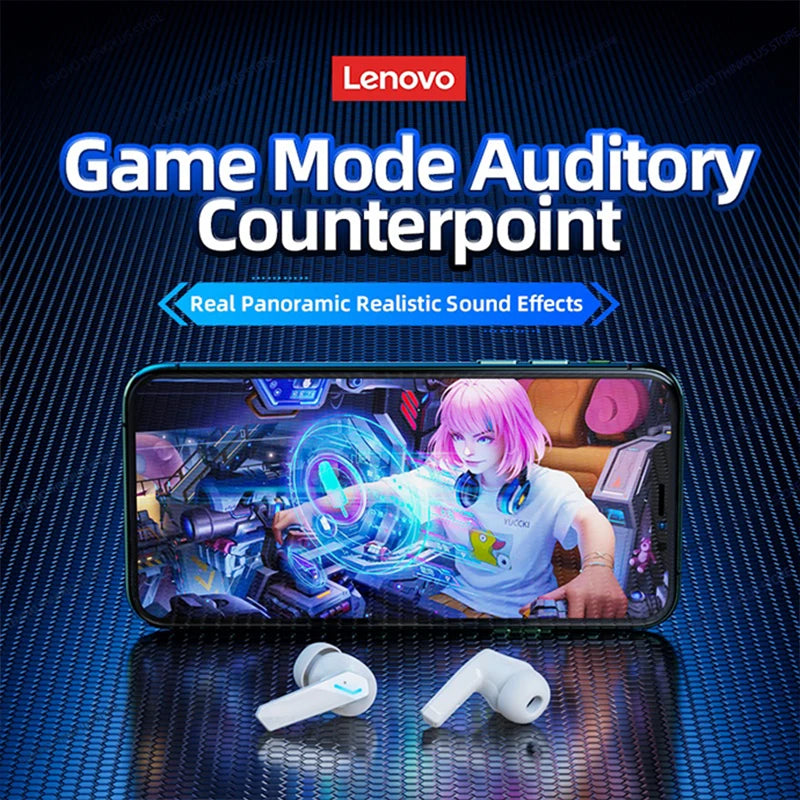 Choice Lenovo GM2 Pro TWS Wireless Bluetooth V5.4 Earphone HD Call Low Latency Headphones Dual Mode Music Gaming Earbuds GM2PRO