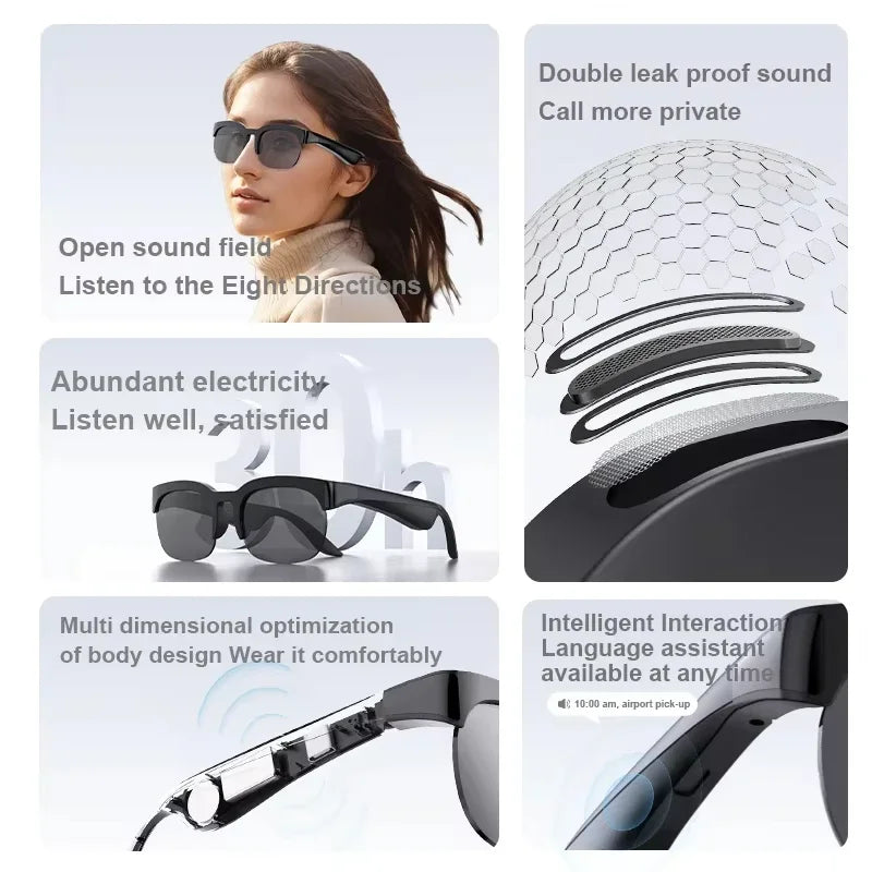 Lenovo AI Smart Glasses AI Translation Hands-Free Calling AI Chat Logging Music Playback Smart Sunglasses for Men Women 2026 New