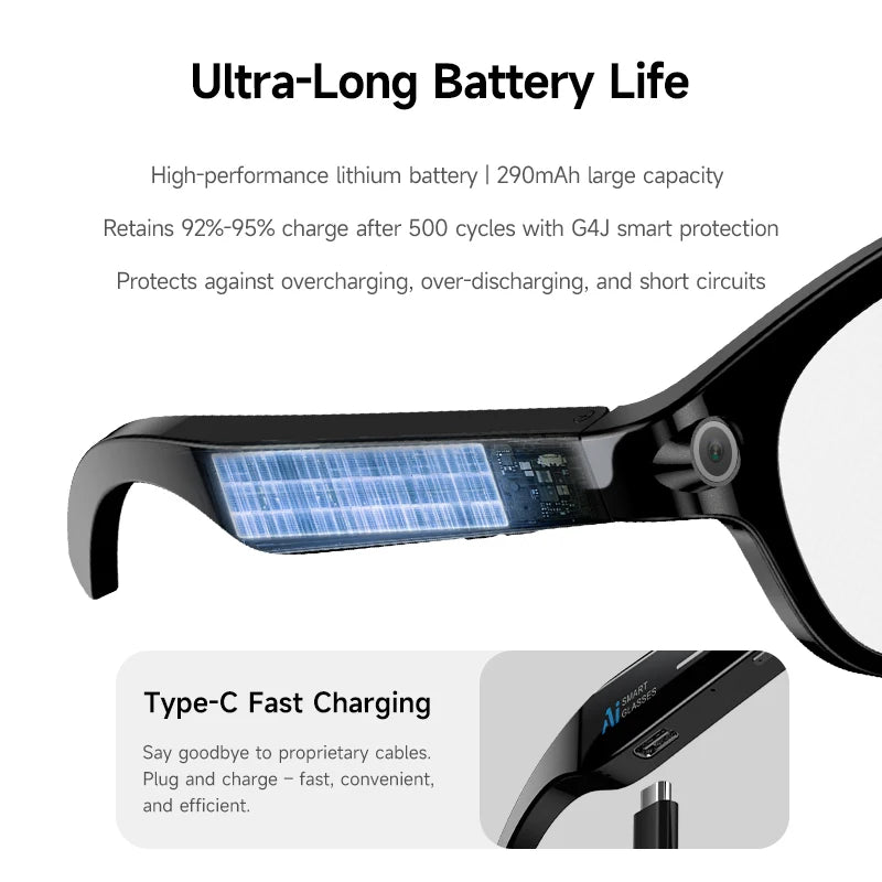 Lenovo 2026 New 8K AI Smart Glasses AI Translation HD Hands-Free Calling AI Chat Logging Music Playback Smart Sunglasses