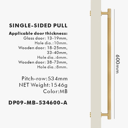 Nurlin Brass Door Double Single Sided Linear Striped Pull Bar Wood Gate Glass Door Shower Room Kitchen Appliance Matt Gold Black