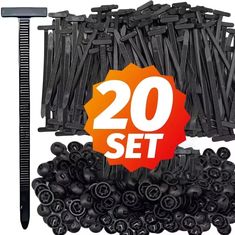 Nylon Cable Tie Buckle Heavy Duty Zip Ties with Pin Button Universal Self-locking Zip Ties Tool Car Daily Repair Fastening Strap