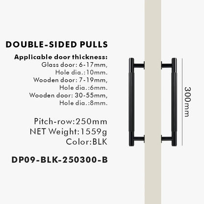 Nurlin Brass Door Double Single Sided Linear Striped Pull Bar Wood Gate Glass Door Shower Room Kitchen Appliance Matt Gold Black