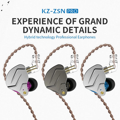 KZ ZSN Pro Hanging In Ear Monitor Earphones Metal Technology Hifi Bass Earbuds Sport Noise Cancelling Headset ZSX Gamer Mic X