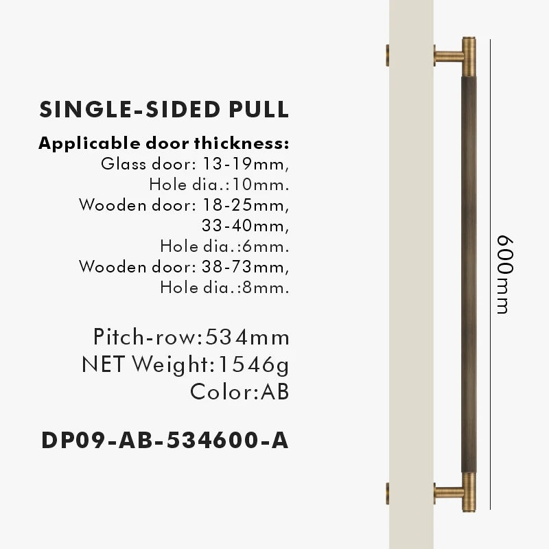 Nurlin Brass Door Double Single Sided Linear Striped Pull Bar Wood Gate Glass Door Shower Room Kitchen Appliance Matt Gold Black