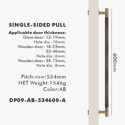 Nurlin Brass Door Double Single Sided Linear Striped Pull Bar Wood Gate Glass Door Shower Room Kitchen Appliance Matt Gold Black