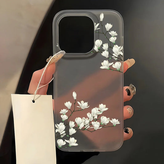 Flower Clear Phone Case For iPhone 16 Pro Case iPhone 13 15 17 11 12 14 Pro Max Plus 12 13 Mini Shockproof Silicone Soft Cover