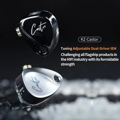 KZ Castor 2DD Dynamic in Ear Earphone High-end Tunable Earphones HiFi Bass Monitor Headphone Cancelling Earbud ZSNPRO EDXPRO