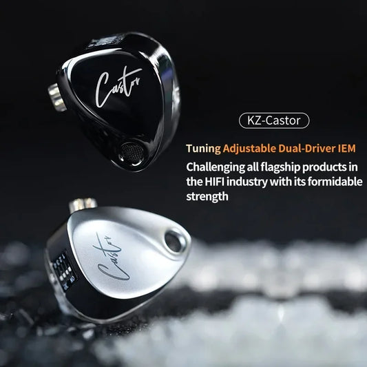 KZ Castor 2DD Dynamic in Ear Earphone High-end Tunable Earphones HiFi Bass Monitor Headphone Cancelling Earbud ZSNPRO EDXPRO