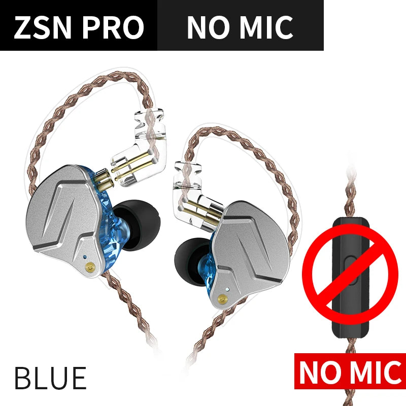 KZ ZSN Pro Hanging In Ear Monitor Earphones Metal Technology Hifi Bass Earbuds Sport Noise Cancelling Headset ZSX Gamer Mic X