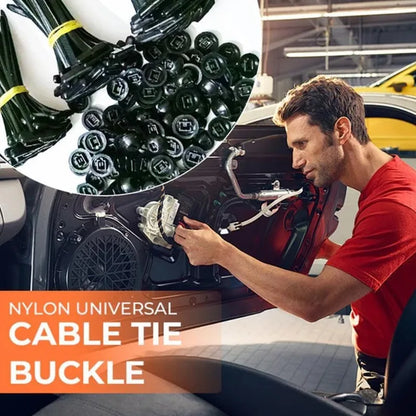 Nylon Cable Tie Buckle Heavy Duty Zip Ties with Pin Button Universal Self-locking Zip Ties Tool Car Daily Repair Fastening Strap