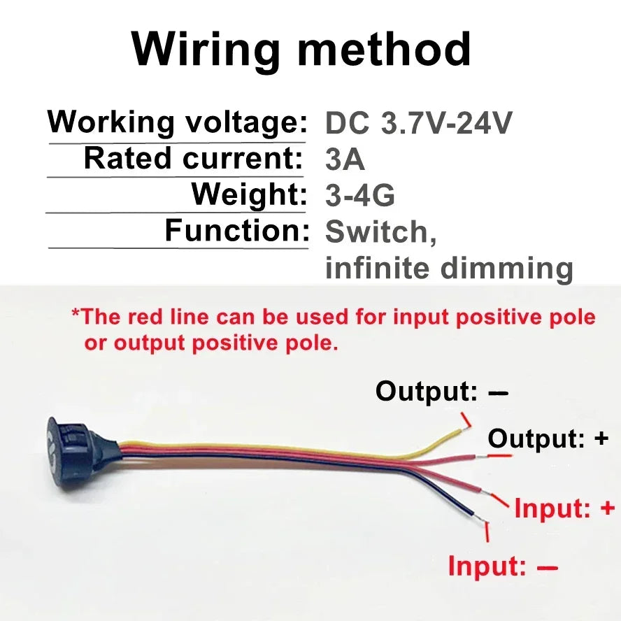 Embedded Dimmable Touch Sensor Button Switch DC5V 12V 24V Smart Controller Home Light Strip Table Lamp LED Dimmer Controller