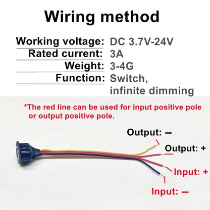 Embedded Dimmable Touch Sensor Button Switch DC5V 12V 24V Smart Controller Home Light Strip Table Lamp LED Dimmer Controller