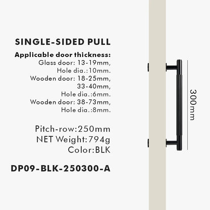 Nurlin Brass Door Double Single Sided Linear Striped Pull Bar Wood Gate Glass Door Shower Room Kitchen Appliance Matt Gold Black