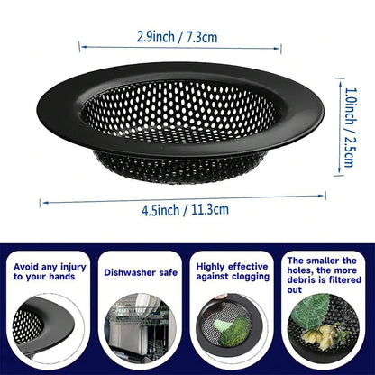 1/2 Pack of Black Matte Kitchen Sink Strainers, Available in 5.3cm / 2.08inch , 7cm / 2.87inch , 9cm / 3.54inch , 11.5cm / 4.52inch , 4 Different Sizes, Stainless Steel Sink Drain Strainer, Dishwasher Safe, Kitchen Sink Strai