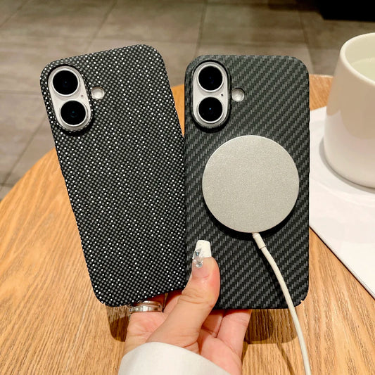 For Magsafe Magnetic Color Collision Carbon Fiber Phone Case For iPhone 16 Pro Max 14 11 12 13 15 Pro Max Shockproof Back Cover
