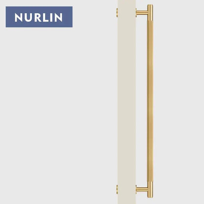 Nurlin Brass Door Double Single Sided Linear Striped Pull Bar Wood Gate Glass Door Shower Room Kitchen Appliance Matt Gold Black