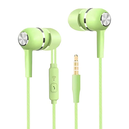 3.5mm Headphones Sports Wired Earphones HIFI Bass Wired Earbuds in-Ear Headset Game Subwoofer with Mic Handsfree Call For Phones