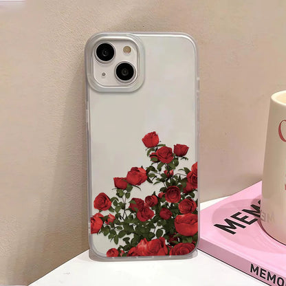 Flower Clear Phone Case For iPhone 16 Pro Case iPhone 13 15 17 11 12 14 Pro Max Plus 12 13 Mini Shockproof Silicone Soft Cover