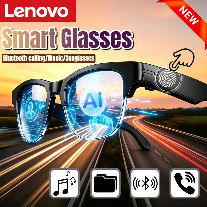 Lenovo AI Smart Glasses AI Translation Hands-Free Calling AI Chat Logging Music Playback Smart Sunglasses for Men Women 2026 New