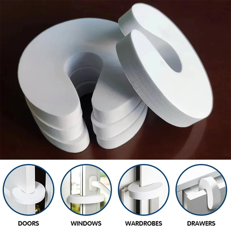 4Pcs Door Finger Pinch Guards Baby Proof Doors Slam Stopper Extra Soft Foam Sleek Design Child Safety Baby Safety Finger Protect