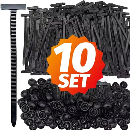 Nylon Cable Tie Buckle Heavy Duty Zip Ties with Pin Button Universal Self-locking Zip Ties Tool Car Daily Repair Fastening Strap