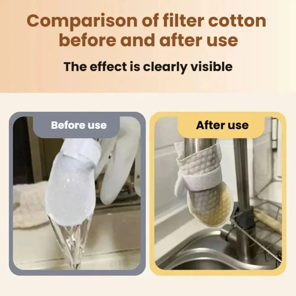 10/20/50Pcs Universal Faucet Filter Cotton Anti-splash Thickened Faucet Filter with T-strap Tap Water Filter Bag