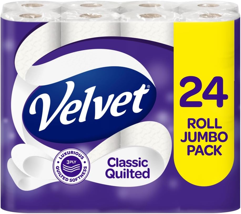 Velvet Classic Quilted Toilet Tissue 24 Standard Rolls